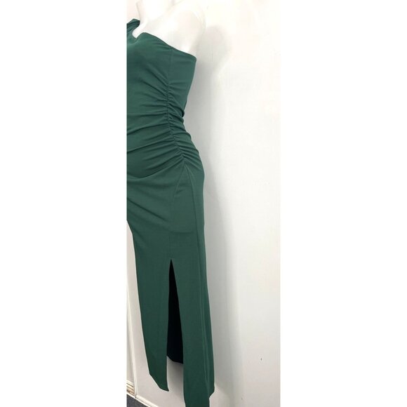 Prettygarden Green Dress One-Shoulder Maxi Bow & Ruched Side Detail Size Small - Picture 5 of 12